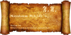 Nussbaum Miklós névjegykártya